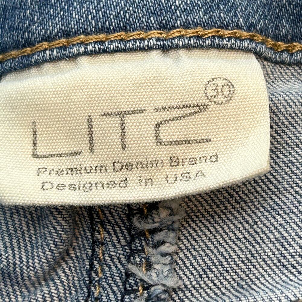 Litz Jeans Funky Faded Two-toned Fringe hem Size 30 - Picture 7 of 9